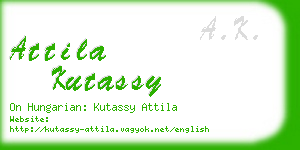 attila kutassy business card